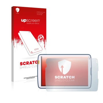 Front side of a product packaging with the brand logo upscreen. Next to it is the device Zebra ET45 10.1