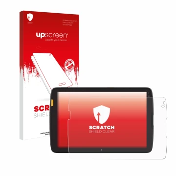 Front side of a product packaging with the brand logo upscreen. Next to it is the device Zebra ET45 8