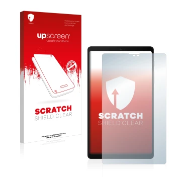 Front side of a product packaging with the brand logo upscreen. Next to it is the device Samsung Galaxy Tab A7 Lite 2022 shown