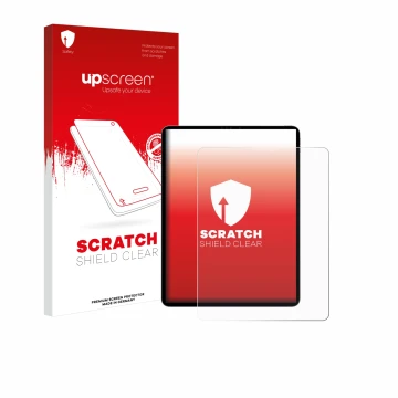 Front side of a product packaging with the brand logo upscreen. Next to it is the device Apple iPad Pro 12.9