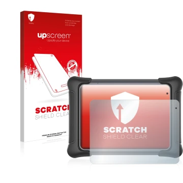 Front side of a product packaging with the brand logo upscreen. Next to it is the device Autel MaxiSys Elite II shown with the