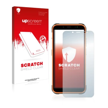 Front side of a product packaging with the brand logo upscreen. Next to it is the device Ulefone Power Armor 16 Pro shown with