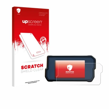 Front side of a product packaging with the brand logo upscreen. Next to it is the device KTM 390 Duke 2019 shown with the corr