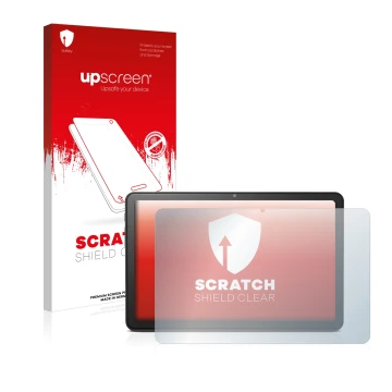 Front side of a product packaging with the brand logo upscreen. Next to it is the device Doro Tablet 10.4