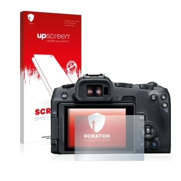 Front side of a product packaging with the brand logo upscreen. Next to it is the device Canon EOS R8 shown with the correspon