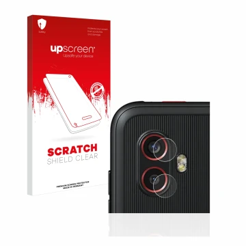 Front side of a product packaging with the brand logo upscreen. Next to it is the device Samsung Galaxy XCover 6 Pro Enterpris