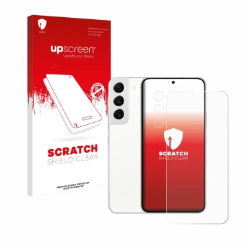 Front side of a product packaging with the brand logo upscreen. Next to it is the device Samsung Galaxy S22 Enterprise Edition