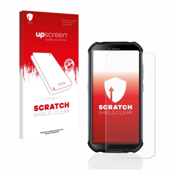 Front side of a product packaging with the brand logo upscreen. Next to it is the device Doogee S41 shown with the correspondi
