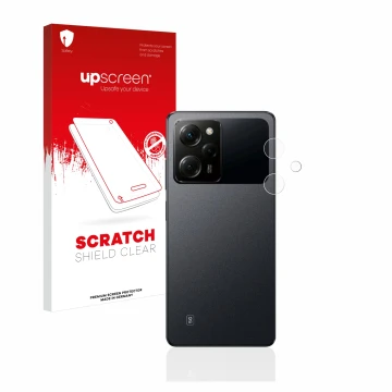 Front side of a product packaging with the brand logo upscreen. Next to it is the device Xiaomi Poco X5 Pro (ONLY Camera Lens)