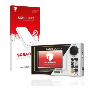 Front side of a product packaging with the brand logo upscreen. Next to it is the device Rover TAB 5 ULTRA shown with the corr