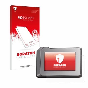 Front side of a product packaging with the brand logo upscreen. Next to it is the device KTM 1290 Super Duke R 2022 TFT-Displa