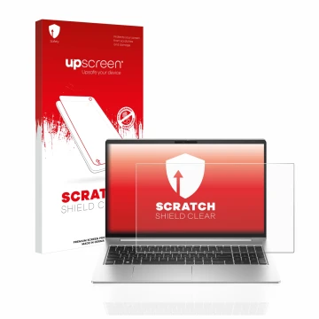Front side of a product packaging with the brand logo upscreen. Next to it is the device HP ProBook 450 G10 shown with the cor