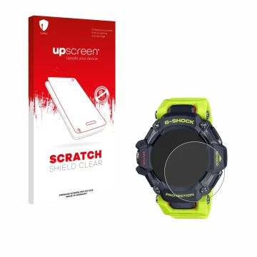 Front side of a product packaging with the brand logo upscreen. Next to it is the device Casio G-Shock GBD-H2000 shown with th