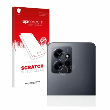 Front side of a product packaging with the brand logo upscreen. Next to it is the device Xiaomi Redmi Note 12 4G (ONLY Camera 