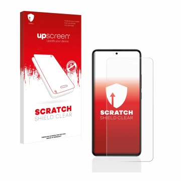 Front side of a product packaging with the brand logo upscreen. Next to it is the device Xiaomi Poco F5 Pro shown with the cor
