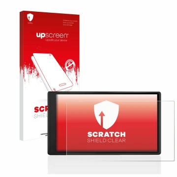 Front side of a product packaging with the brand logo upscreen. Next to it is the device Garmin Drive 55 shown with the corres