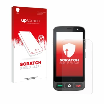Front side of a product packaging with the brand logo upscreen. Next to it is the device Brondi Amico Pocket shown with the co