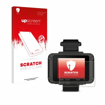 Front side of a product packaging with the brand logo upscreen. Next to it is the device Garmin Foretrex 801 shown with the co