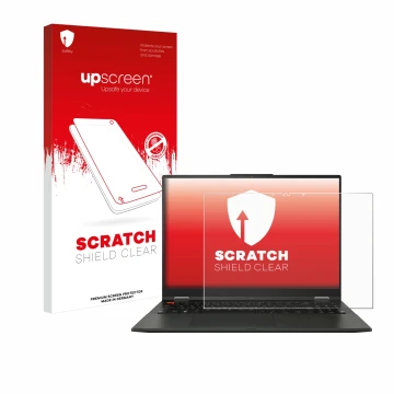 Front side of a product packaging with the brand logo upscreen. Next to it is the device ASUS Vivobook S 16 Flip OLED TP3604 s