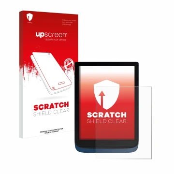 Front side of a product packaging with the brand logo upscreen. Next to it is the device Vivlio InkPad 3 shown with the corres