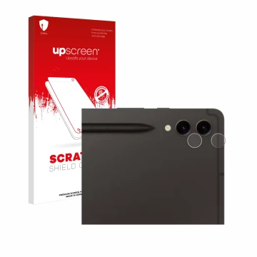 Front side of a product packaging with the brand logo upscreen. Next to it is the device Samsung Galaxy Tab S9 Plus WiFi (ONLY