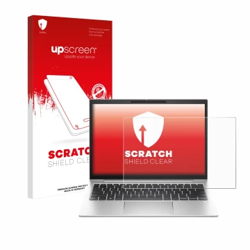 Front side of a product packaging with the brand logo upscreen. Next to it is the device HP EliteBook 835 G10 shown with the c