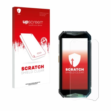 Front side of a product packaging with the brand logo upscreen. Next to it is the device Ulefone Armor 20WT shown with the cor