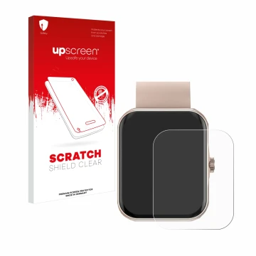 Front side of a product packaging with the brand logo upscreen. Next to it is the device Mutoy Smartwatch 1.83