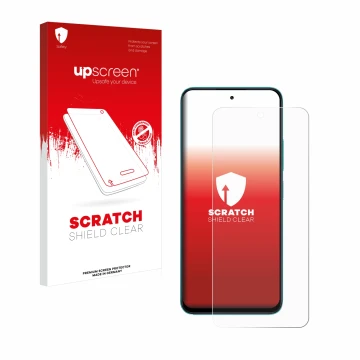 Front side of a product packaging with the brand logo upscreen. Next to it is the device Xiaomi Poco M6 Pro 5G shown with the 