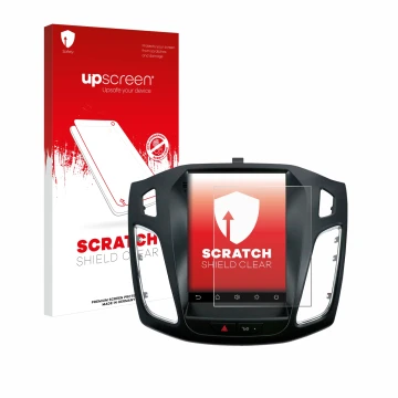 Front side of a product packaging with the brand logo upscreen. Next to it is the device Isudar Ford/Focus MK3 2012–2019 shown