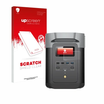 Front side of a product packaging with the brand logo upscreen. Next to it is the device EcoFlow DELTA 2 shown with the corres