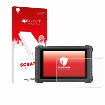 Front side of a product packaging with the brand logo upscreen. Next to it is the device Autel MX900c shown with the correspon