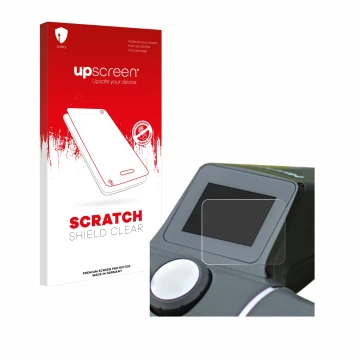 Front side of a product packaging with the brand logo upscreen. Next to it is the device Motocaddy M7 Remote Electric Trolley 