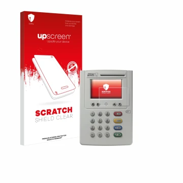 Front side of a product packaging with the brand logo upscreen. Next to it is the device ingenico eHealth ORGA Neo 6141 shown 