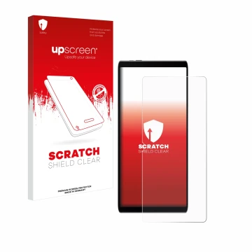 Front side of a product packaging with the brand logo upscreen. Next to it is the device Samsung Galaxy Tab S9 FE shown with t