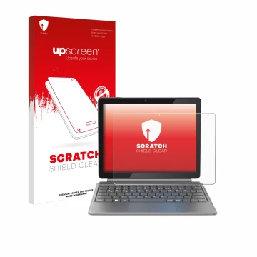 Front side of a product packaging with the brand logo upscreen. Next to it is the device Alldocube iWork 20 Pro shown with the