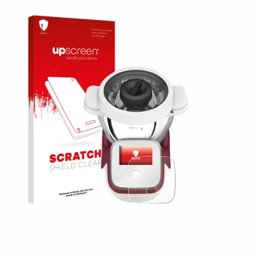 Front side of a product packaging with the brand logo upscreen. Next to it is the device Moulinex i-Companion Touch XL shown w