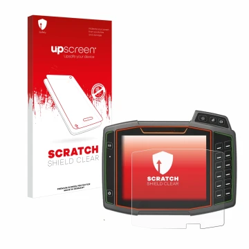 Front side of a product packaging with the brand logo upscreen. Next to it is the device Amazone AmaTron 4 shown with the corr