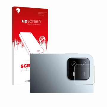 Front side of a product packaging with the brand logo upscreen. Next to it is the device Xiaomi Pad 6 (ONLY Camera Lens) shown