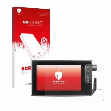 Front side of a product packaging with the brand logo upscreen. Next to it is the device Valtra SmartTouch Terminal shown with