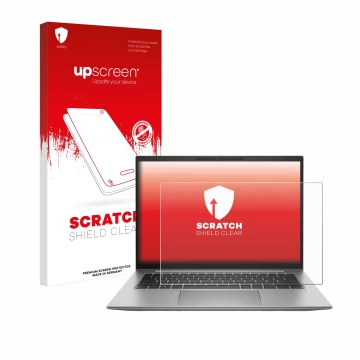 Front side of a product packaging with the brand logo upscreen. Next to it is the device HP Zbook Firefly 14 G10 shown with th