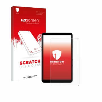Front side of a product packaging with the brand logo upscreen. Next to it is the device Alldocube iPlay 50 mini Pro shown wit