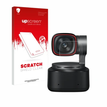 Front side of a product packaging with the brand logo upscreen. Next to it is the device OBSBOT Tiny 2 shown with the correspo