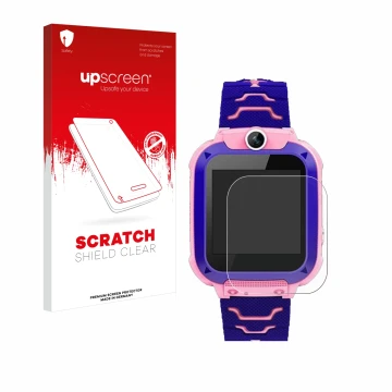 Front side of a product packaging with the brand logo upscreen. Next to it is the device Bothergu Kids Smartwatch Q12 shown wi