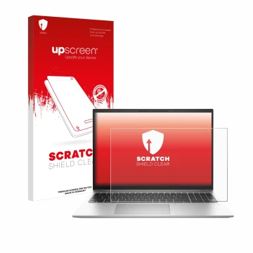 Front side of a product packaging with the brand logo upscreen. Next to it is the device HP EliteBook 865 G10 shown with the c