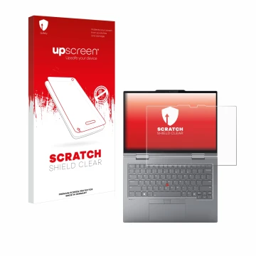 Front side of a product packaging with the brand logo upscreen. Next to it is the device Lenovo ThinkPad X1 2-in-1 Gen 9 14
