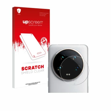 Front side of a product packaging with the brand logo upscreen. Next to it is the device Xiaomi 14 Ultra (ONLY Camera Lens) sh