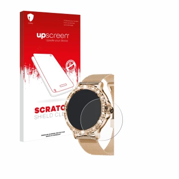 Front side of a product packaging with the brand logo upscreen. Next to it is the device walkbee Smartwatch 1.3