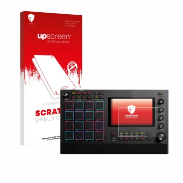 Front side of a product packaging with the brand logo upscreen. Next to it is the device Akai MPC Live II shown with the corre