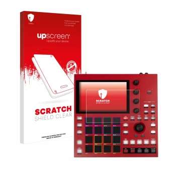Front side of a product packaging with the brand logo upscreen. Next to it is the device Akai MPC One+ shown with the correspo
